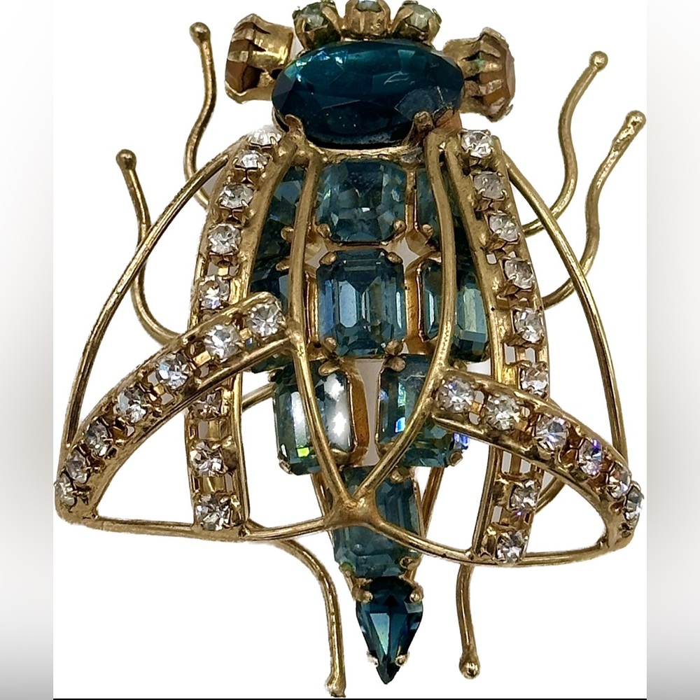 DSquared crystal rhinestone bug fly design single earring / brooch